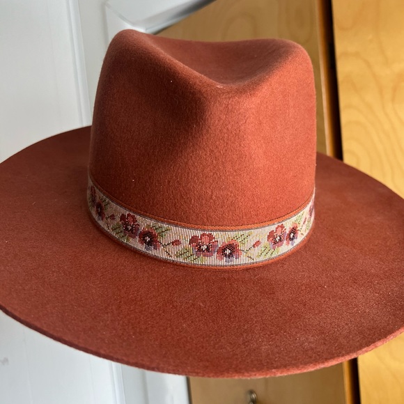 Luna Bloom Mushrooms Leafs Flowers Hand Painted Hat EUC - Picture 4 of 11